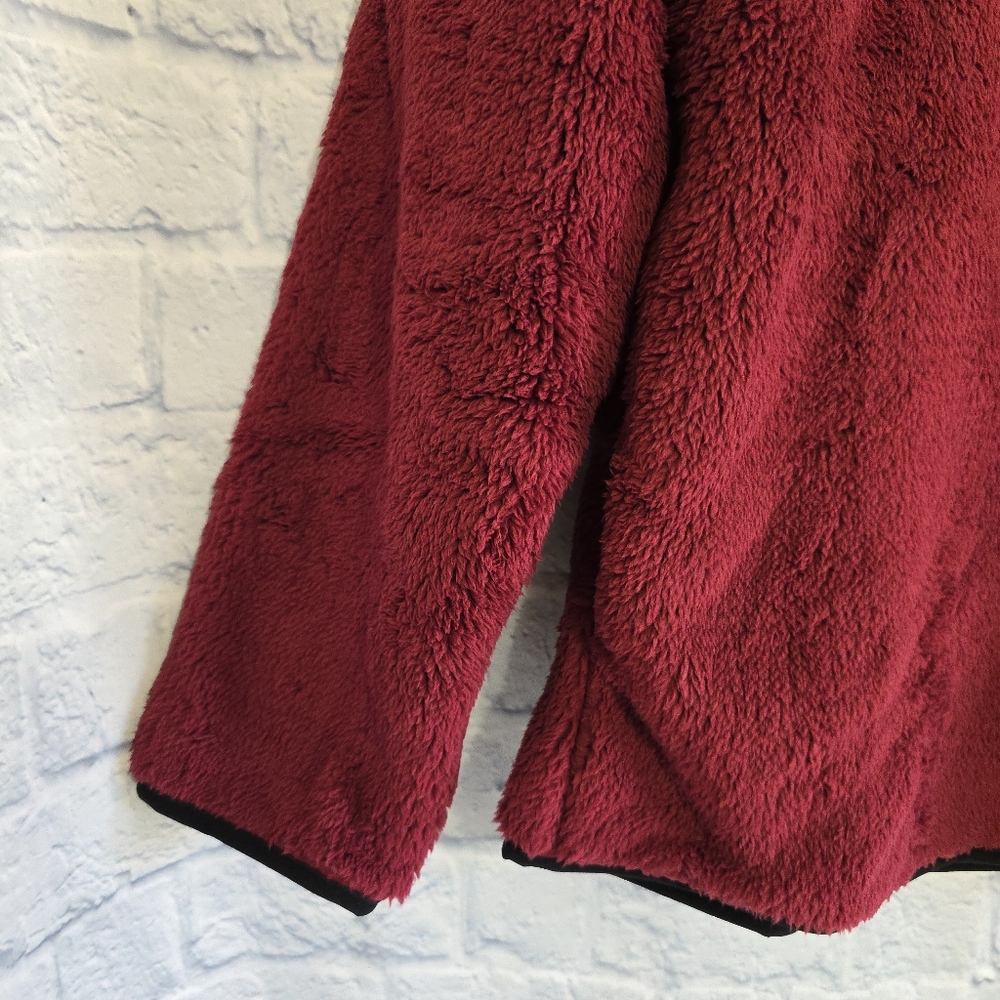 PINK Victoria's Secret Sherpa Teddy Jacket Full Zip Maroon VS Sweater New XL - Picture 8 of 16